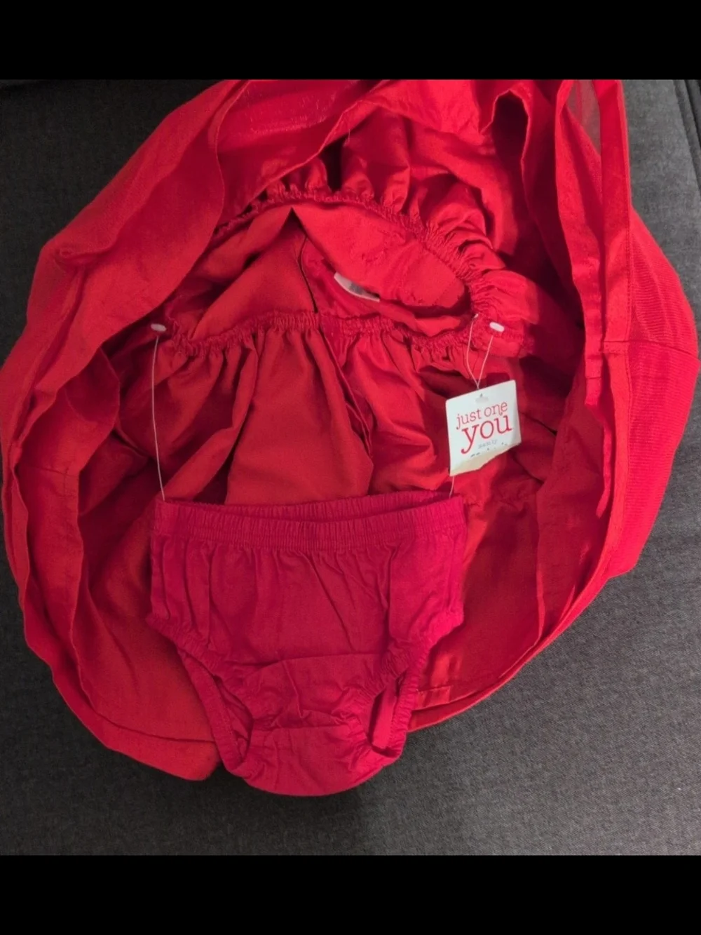 Carter's Bright Red Sleeveless Tiered Dress with Rose Appliqué
